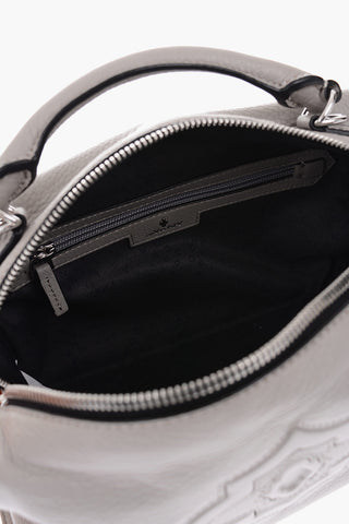 textured leather DINER handbag with removable shoulder strap