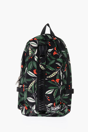 flowers-printed originals backpack with maxi zip