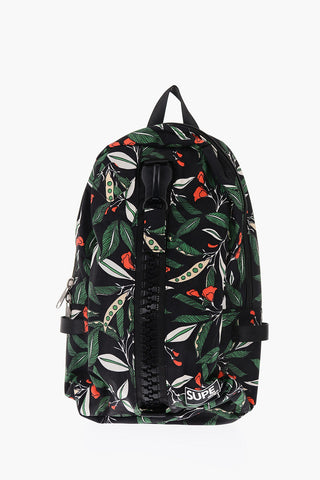 flowers-printed originals backpack with maxi zip
