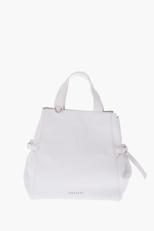 crocodile print leather FAN SOFT handbag with removable shoulder strap