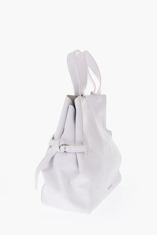 crocodile print leather FAN SOFT handbag with removable shoulder strap