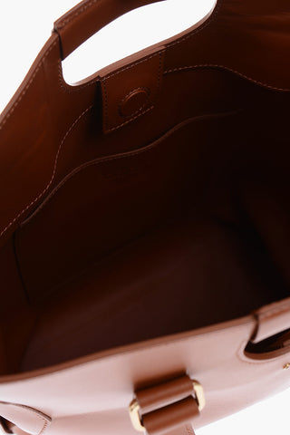 borsa a spalla in pelle con doppio manico