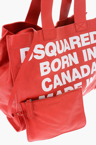 textured leather CANADIAN HERITAGE Tote bag with removable inner clutch