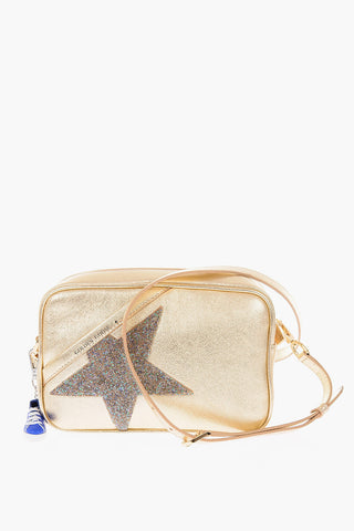 metallic leather STAR bag with removable shoulder strap