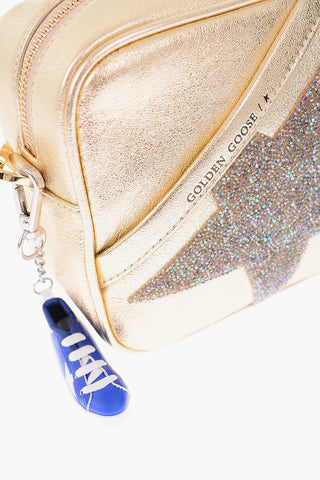 metallic leather STAR bag with removable shoulder strap