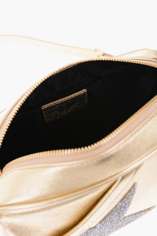 metallic leather STAR bag with removable shoulder strap