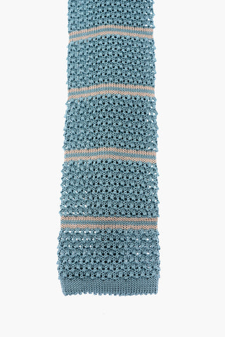Silk Crochet Bayadere Striped  Tie
