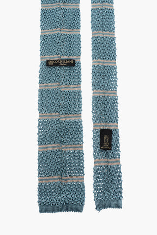 Silk Crochet Bayadere Striped  Tie