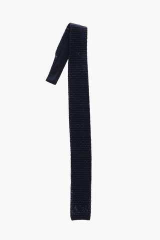 Striped Silk and Linen Crochet Tie