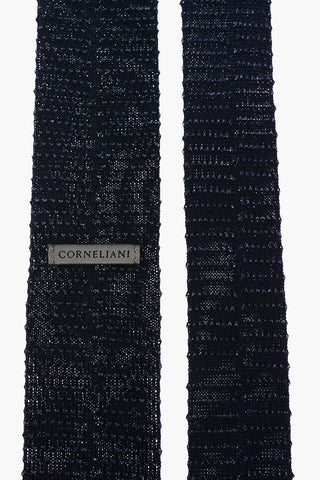 Striped Silk and Linen Crochet Tie
