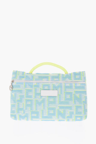 fabric mini pochette with zip closure