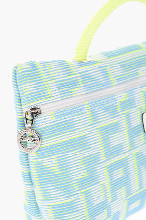 fabric mini pochette with zip closure