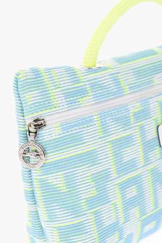 mini pochette in tessuto con chiusura zip