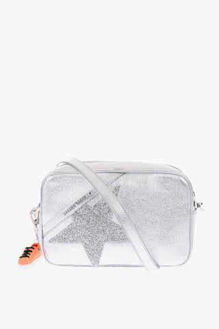 metallic leather STAR bag with removable shoulder strap