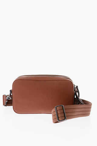 Leather camera bag with removable shoulder strap