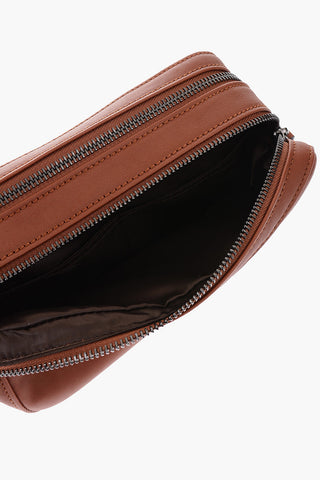 Leather camera bag with removable shoulder strap