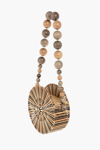 borsa a mano LUNA rotonda in bamboo