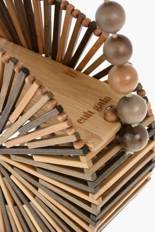 borsa a mano LUNA rotonda in bamboo