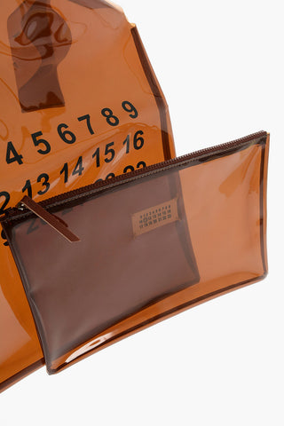 MM11 pvc clear tote bag with removable inner clutch