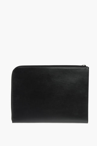 Clutch in pelle con chiusura zip