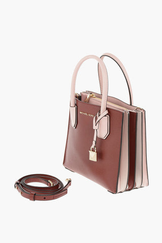 MICHAEL leather two-tone ACRDION mini tote bag