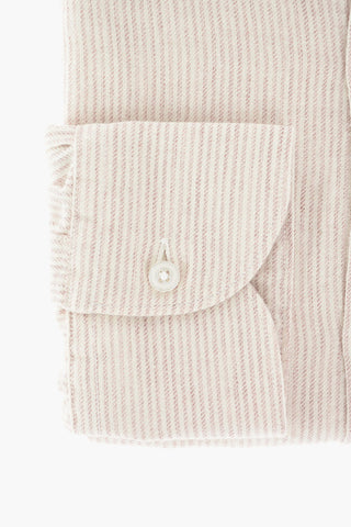 CC COLLECTION Pinstriped Wool and Cotton Shirt with Button Down Collar