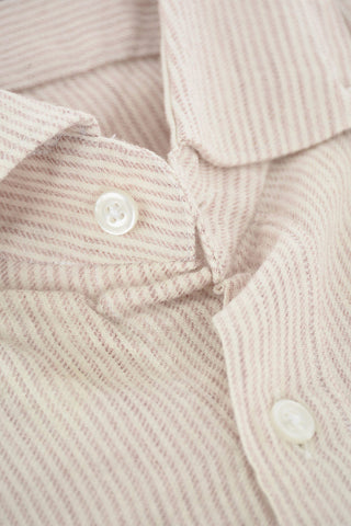 CC COLLECTION Pinstriped Wool and Cotton Shirt with Button Down Collar