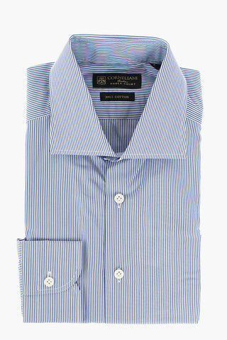NOBLE SHIRT Pinstriped 300/2 COTTON Shirt with Standard Collar