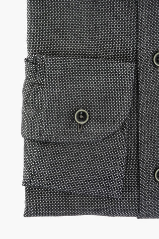 ID Camicia in Cotone con Motivo Geometrico e Collo Francese
