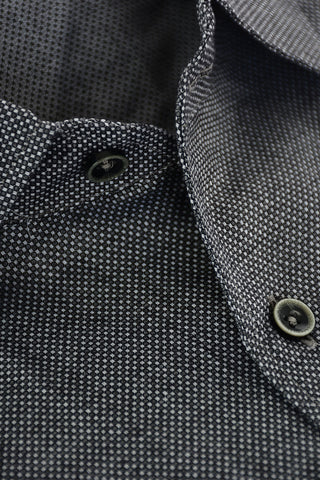 ID Geometric Patterned Cotton Shirt with Standard Collar