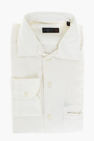 ID CamiciaTwill in Misto Cashmere con Taschino e Logo Ricamato