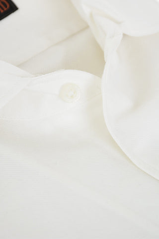 ID CamiciaTwill in Misto Cashmere con Taschino e Logo Ricamato
