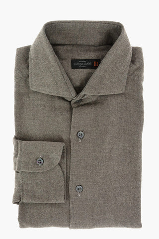ID Twill Cotton Shirt with Standard Collar