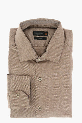 ID SLIM FIT Twill Cotton Shirt