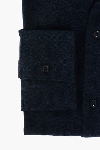 CC COLLECTION Camicia Jacquard in Cotone con Motivo Floreale