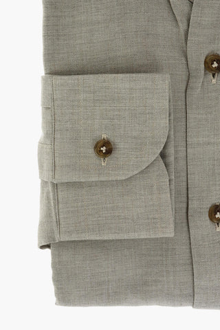 SARTORIA Camicia Misto Cashmere Popeline con Collo Francese