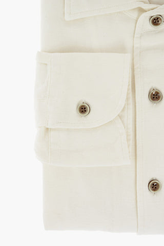 ID Twill Cotton Shirt with Breast-pocket and Embroidered Logo