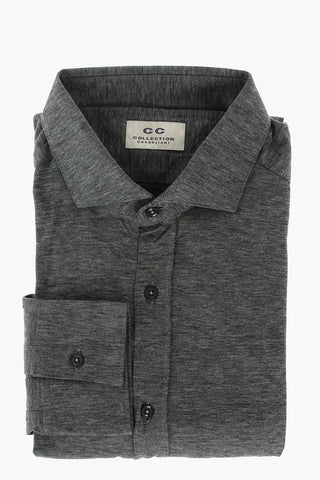 CC COLLECTION Camicia in Cotone Stretch con Collo Francese