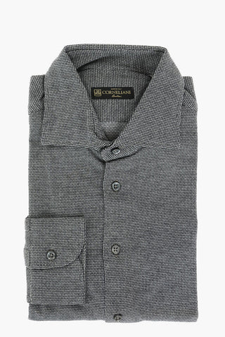 Camicia in Cotone Barleycorn con Collo Francese