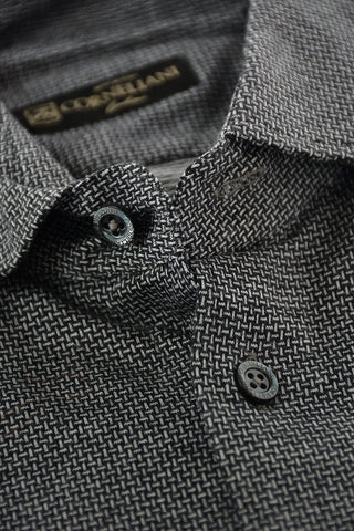 Camicia in Cotone Barleycorn con Collo Francese