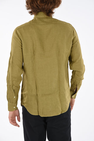 ID Camicia Jacquard in Misto Seta con Logo Ricamato
