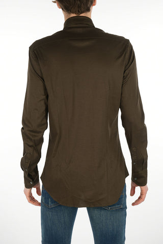 ID Camicia in Velluto a Coste con Collo Francese