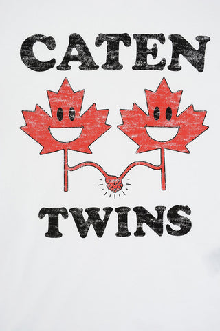 Crewneck T-shirt with CATEN TWINS Print