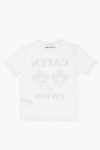 Crewneck T-shirt with CATEN TWINS Print