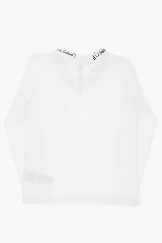 Long Sleeve T-shirt with Embroidered Collar