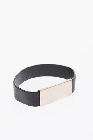 MM11 leather bracelet with silver detail