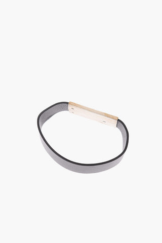 MM11 leather bracelet with silver detail