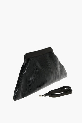 Snake Skin Maxi Clutch with Removable Shoulder Strap