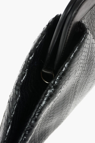 Snake Skin Maxi Clutch with Removable Shoulder Strap