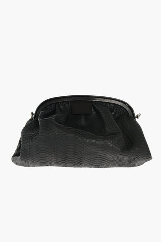 Snake Skin Maxi Clutch with Removable Shoulder Strap